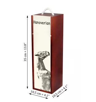 Hanoverian - wine box with a horse, alcohol box with graphics, personalized gift box from the Art-Dog brand