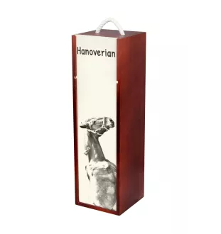 Hannoveraner - Weinkiste mit Pferd, Alkoholkiste mit Grafik, personalisierte Geschenkbox der Marke Art-Dog