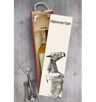 Hanoverian - wine box with a horse, alcohol box with graphics, personalized gift box from the Art-Dog brand