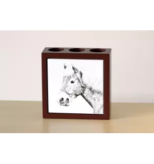 Haflinger Fohlen - pen holder with a horse, desk organizer with a print, personalized desk decoration from the Art-Dog brand
