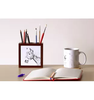 Haflinger Fohlen - porte-stylo avec un cheval, organiseur de bureau avec impression, décoration de bureau personnalisée de la marque Art-Dog