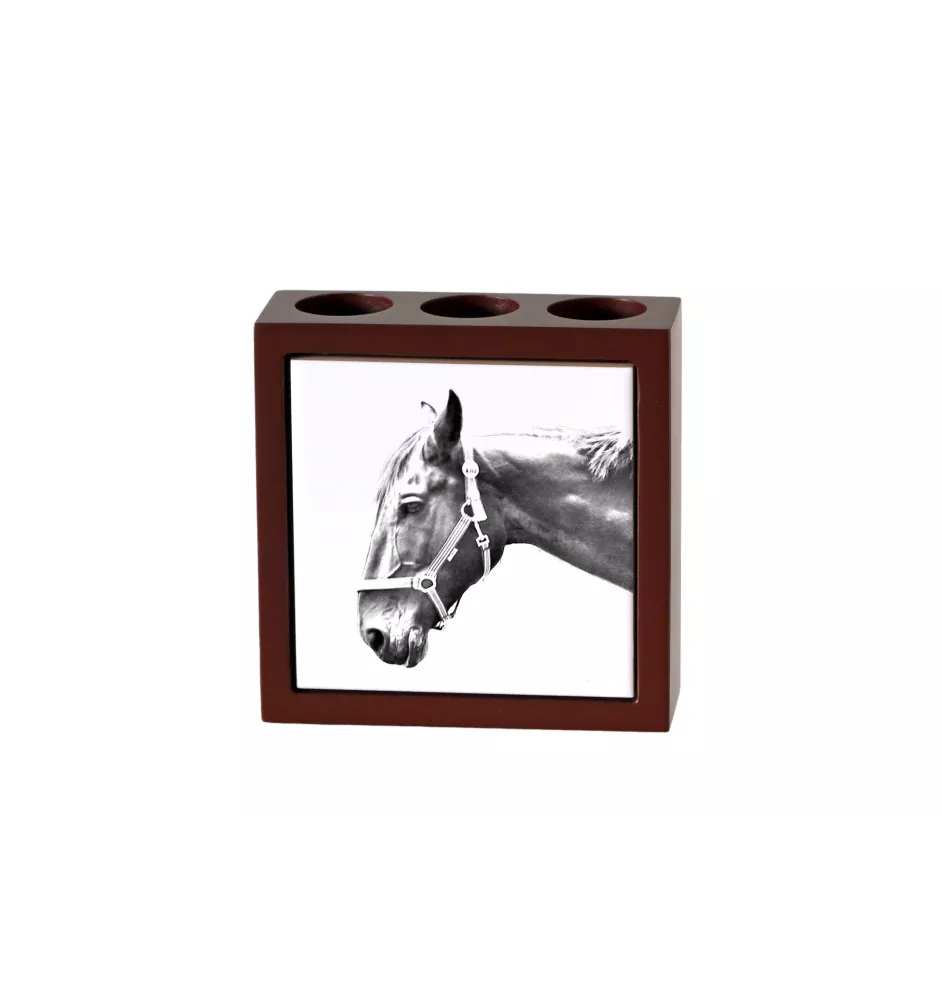 Hanovrien - porte-stylo avec un cheval, organiseur de bureau avec impression, décoration de bureau personnalisée de la marque Art-Dog