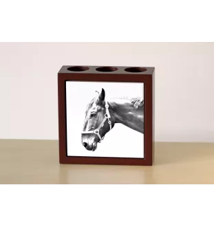 Hannoveraner - Stifthalter mit Pferd, Schreibtischorganizer mit Aufdruck, personalisierte Schreibtischdekoration der Marke Art-Dog