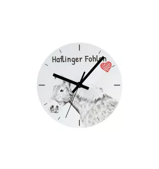 Haflinger Fohlen - Wanduhr mit Pferd, Uhr mit Druck für das Regal, personalisierte Hausdekoration der Marke Art-Dog