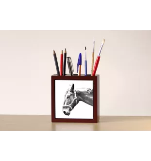 Hannoveraner - Stifthalter mit Pferd, Schreibtischorganizer mit Aufdruck, personalisierte Schreibtischdekoration der Marke Art-Dog
