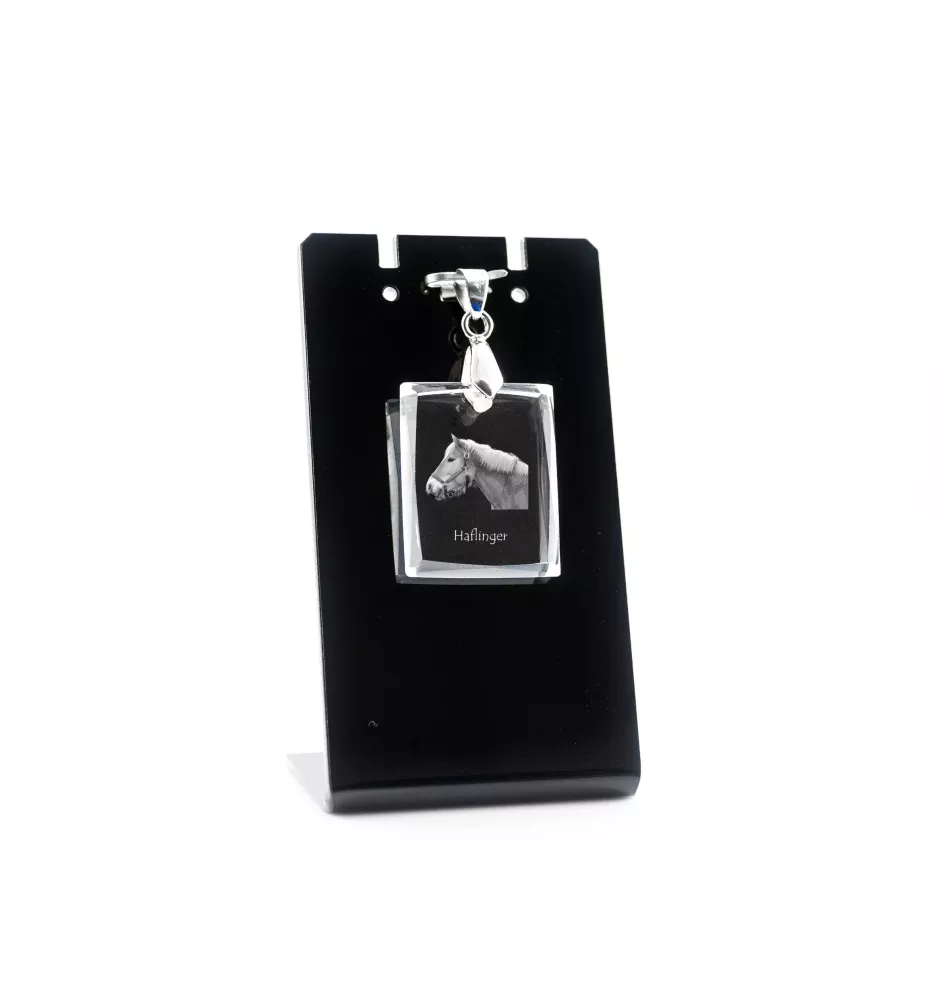 Haflinger - Crystal pendant with horse, photo necklace, unique jewellery by Art-Dog