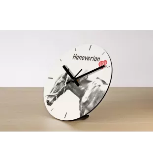 Hannoveraner - Wanduhr mit Pferd, Uhr mit Druck für das Regal, personalisierte Hausdekoration der Marke Art-Dog