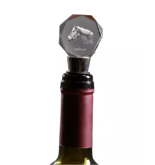 Haflinger - Bottle stopper, crystal wine stopper with picture of a horse, personalised gift for bartender by Art-Dog brand