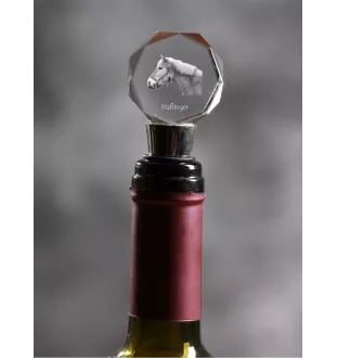 Haflinger - Bottle stopper, crystal wine stopper with picture of a horse, personalised gift for bartender by Art-Dog brand