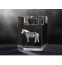 Haflinger Fohlen - Bougeoir avec image d'un cheval, porte bougie en cristal, cadeau personnalisé par la marque Art-Dog