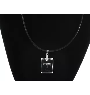 Hanoverian - Crystal pendant with horse, photo necklace, unique jewellery by Art-Dog