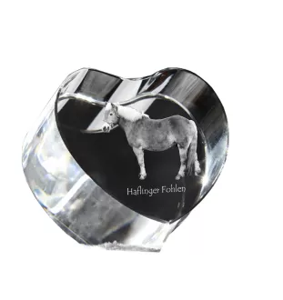 Haflinger Fohlen - a photo of a horse in crystal, a crystal heart, a unique frame with a photo from the Art-Dog brand