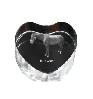 Hannoveraner - Pferdefoto im Kristall, Kristallherz, einzigartiger Bilderrahmen der Marke Art-Dog