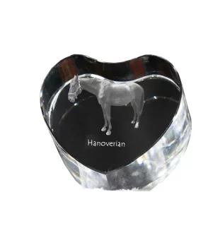 Hanovrien - une photo de cheval dans un cristal, un cœur en cristal, un cadre exceptionnel avec une photo de la marque Art-Dog