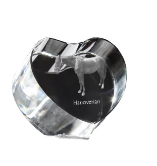 Hanovrien - une photo de cheval dans un cristal, un cœur en cristal, un cadre exceptionnel avec une photo de la marque Art-Dog