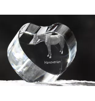 Hanoverian - a photo of a horse in crystal, a crystal heart, a unique frame with a photo from the Art-Dog brand