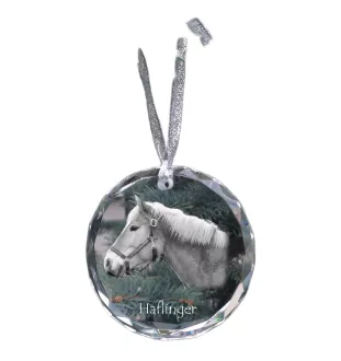 Haflinger - boule de Noël en cristal avec une photo, photo de cheval dans le cristal, décoration personnalisée pour sapin de Noël de la marque Art-Dog