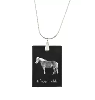 Haflinger Fohlen - Crystal pendant with horse, silver necklace with photo, personalised pendant by Art-Dog brand