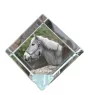 Haflinger - un cube de cristal avec une photo de cheval, une photo de cheval dans le cristal, un presse-papiers cubique de la marque Art-Dog