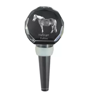 Haflinger Fohlen - Crystal bottle stopper with horse, unique wine stopper with photo, personalised gift for sommelier by Art-Dog brand