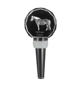 Haflinger Fohlen - Bouchon de bouteille en cristal avec cheval, bouchon de vin unique avec photo, cadeau personnalisé pour sommelier par la marque Art-Dog