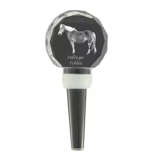 Haflinger Fohlen - Bouchon de bouteille en cristal avec cheval, bouchon de vin unique avec photo, cadeau personnalisé pour sommelier par la marque Art-Dog