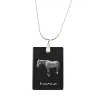 Hanovrien - Crystal pendant with horse, silver necklace with photo, personalised pendant by Art-Dog brand