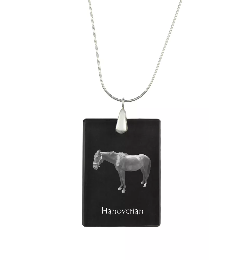 Hannoveraner - Crystal pendant with horse, silver necklace with photo, personalised pendant by Art-Dog brand