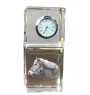 Haflinger - montre en cristal avec photo, photo de cheval dans le cristal, horloge de bureau personnalisée de la marque Art-Dog