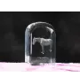 Hanoverian - crystal cube with a photo, photo of a horse in crystal, cubic paperweight from Art-Dog brand