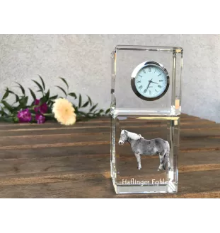 Haflinger źrebię zegar kryształowy z koniem Art-Dog