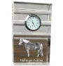 Haflinger Fohlen - horloge en verre avec photo, photo de cheval dans un cristal, horloge de bureau personnalisée de la marque Art-Dog