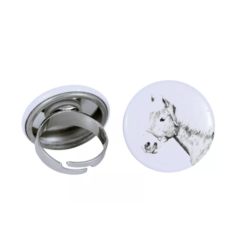 Haflinger Fohlen - collector's ring with a horse portrait, handmade product, Art-Dog brand