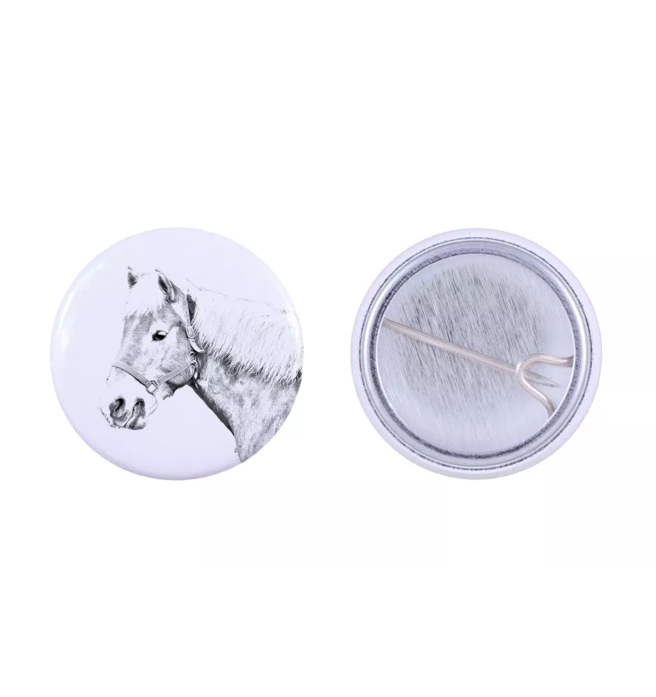 Haflinger Fohlen ornement de chemise, broche pour sac, cadeau idéal avec la possibilité d'ajouter votre propre graphisme de la marque Art-Dog