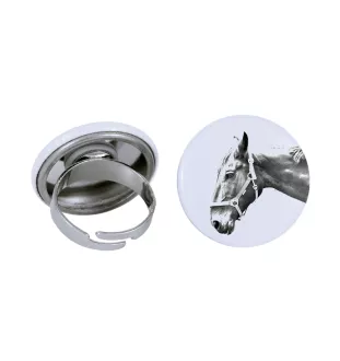 Hanovrien - Bague de collection avec l'image d'un cheval, produit fait à la main, marque Art-Dog
