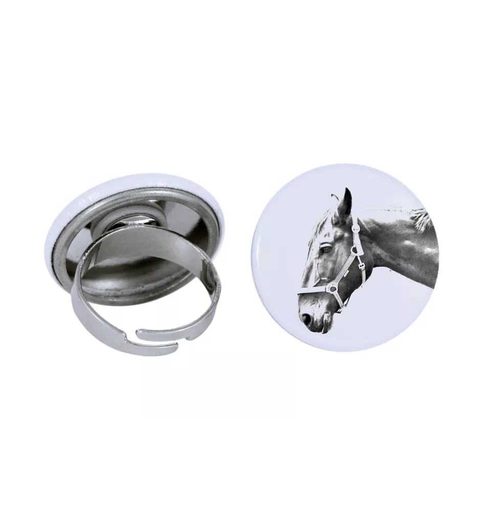 Hanovrien - Bague de collection avec l'image d'un cheval, produit fait à la main, marque Art-Dog