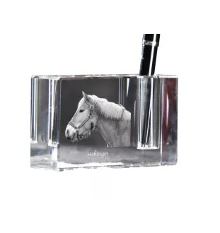 Haflinger - Pen stand, crystal organiser with picture of a horse, unique desk decoration by Art-Dog brand