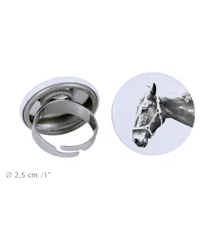 Hanovrien - Bague de collection avec l'image d'un cheval, produit fait à la main, marque Art-Dog