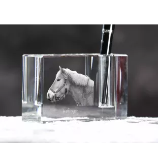 Haflinger - Pen stand, crystal organiser with picture of a horse, unique desk decoration by Art-Dog brand