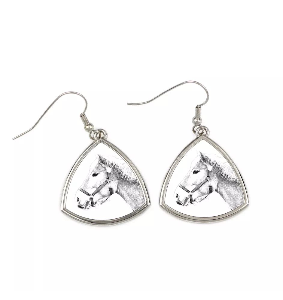 Haflinger - earrings with a horse, hanging earrings with a picture, personalized jewelry with Art-Dog brand print