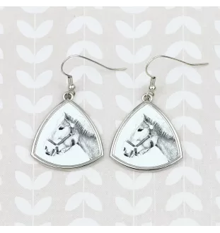 Haflinger - earrings with a horse, hanging earrings with a picture, personalized jewelry with Art-Dog brand print
