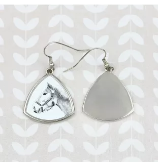 Haflinger - boucles d'oreilles avec un cheval, boucles d'oreilles pendantes avec une image, bijoux personnalisés avec l'impression de la marque Art-Dog