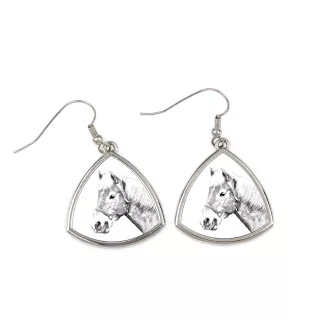 Haflinger Fohlen - Pferdeohrringe, hängende Ohrringe mit einem Bild, personalisierter Schmuck mit dem Aufdruck der Marke Art-Dog