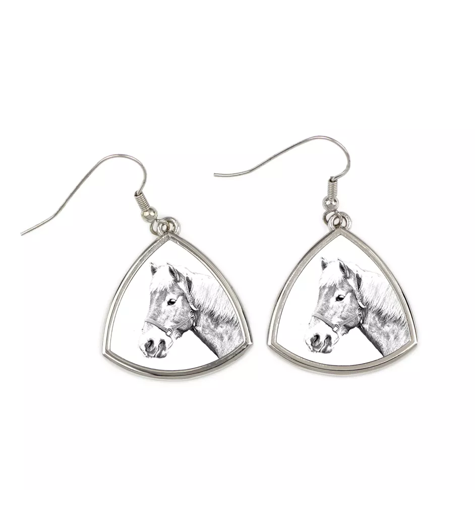 Haflinger Fohlen - earrings with a horse, hanging earrings with a picture, personalized jewelry with Art-Dog brand print