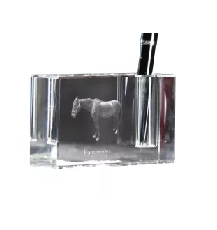 Hanovrien - Porte-stylos, organiseur en cristal avec image d'un cheval, décoration de bureau unique par la marque Art-Dog