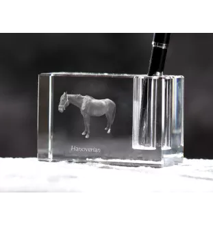 Hanovrien - Porte-stylos, organiseur en cristal avec image d'un cheval, décoration de bureau unique par la marque Art-Dog