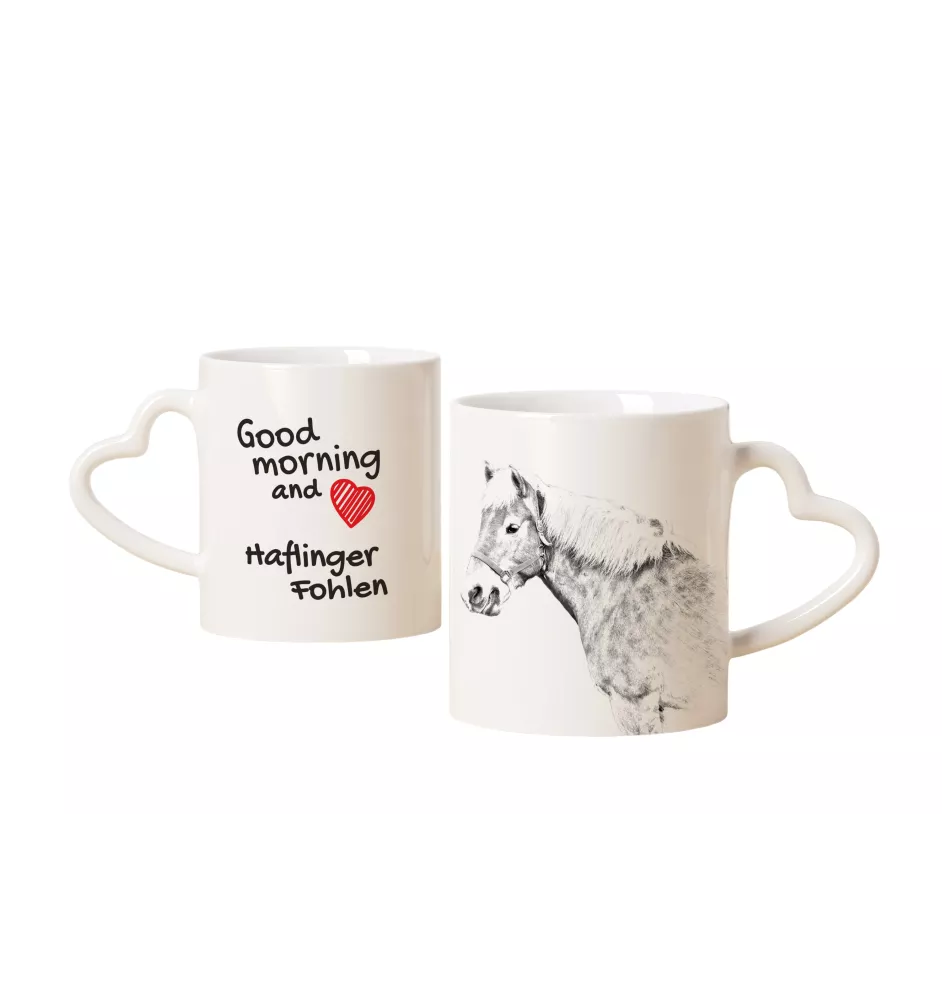 Haflinger Fohlen - tasse avec chien, une tasse adorable avec une anse en forme de cœur, un cadeau universel de la marque Art-Dog