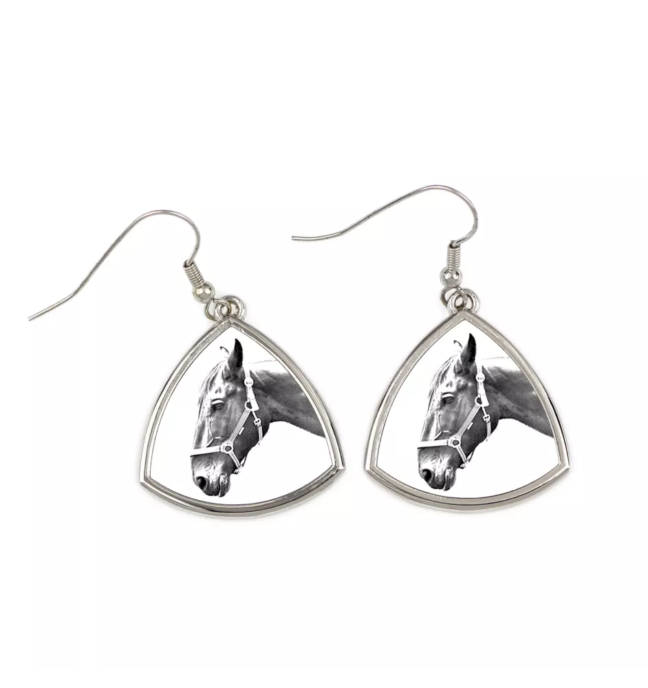 Hanovrien - boucles d'oreilles avec un cheval, boucles d'oreilles pendantes avec une image, bijoux personnalisés avec l'impression de la marque Art-Dog