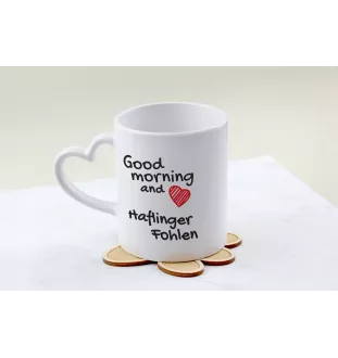Haflinger Fohlen - tasse avec chien, une tasse adorable avec une anse en forme de cœur, un cadeau universel de la marque Art-Dog