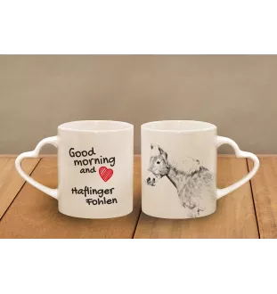 Haflinger Fohlen - cup with a dog, adorable cup with a heart-shaped handle, universal gift from the Art-Dog brand